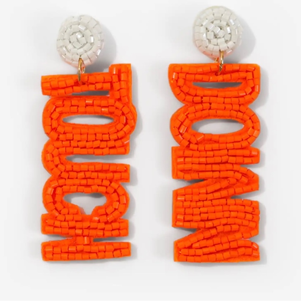 🏈New TOUCHDOWN Football Earrings Orange TN Vols Volunteers